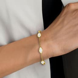 14K Yellow Gold Lab Grown Diamond BRACELET 0.95 ctw SJBR20087MQ-1.00CT