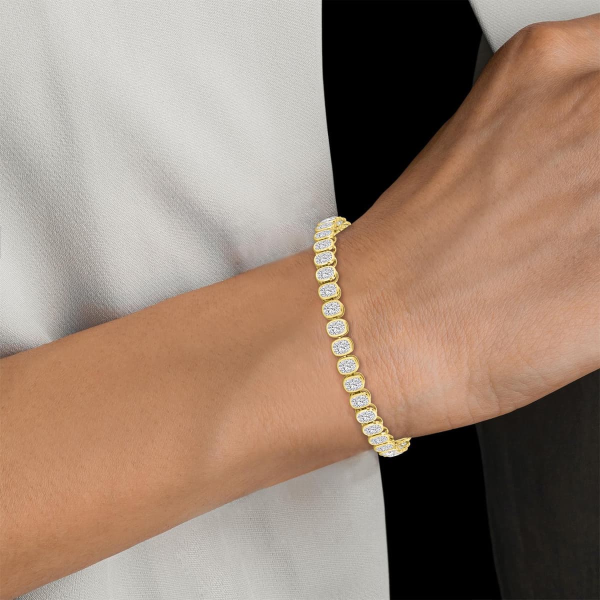 14K Yellow Gold Lab Grown Diamond BRACELET 11.00 ctw SJBR20337CU-0.30PT-7IN