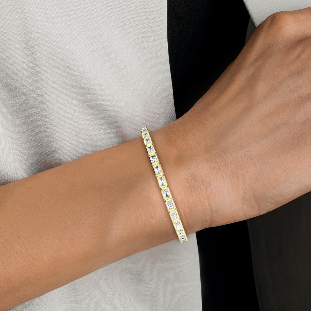 14K Yellow Gold Lab Grown Diamond BRACELET 4.16 ctw SJBR20337RDT-0.11PT-7IN