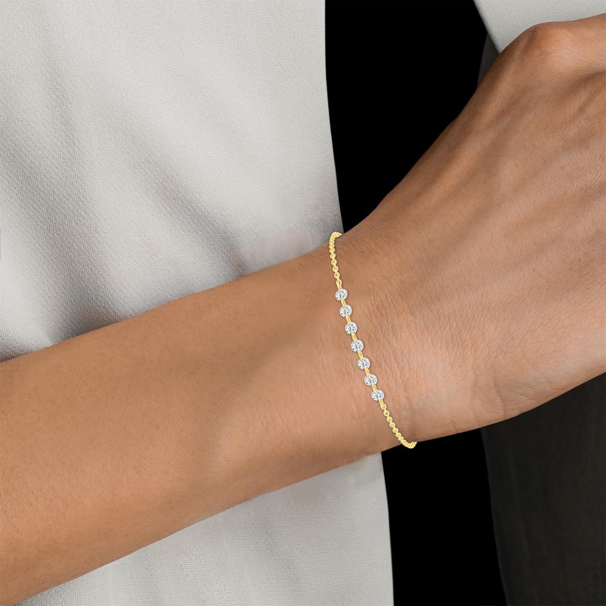 14K Yellow Gold Lab Grown Diamond BRACELET 1.05 ctw SJBR20358-1.00CT