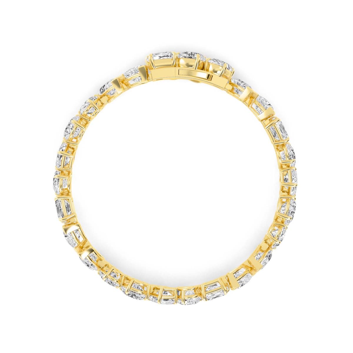 14K Yellow Gold Lab Grown Diamond BRACELET 30.20 ctw SJBR20388-29.00CT-7IN