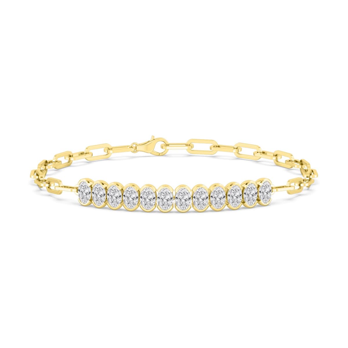 14K Yellow Gold Lab Grown Diamond BRACELET 3.96 ctw SJBR20470OV-0.32CT-7IN