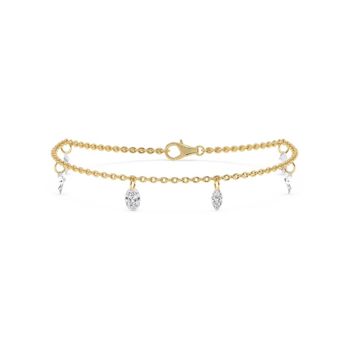 14K Yellow Gold Lab Grown Diamond BRACELET 1.41 ctw SJBR20628-1.38CT-7IN