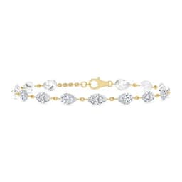 14K Yellow Gold Lab Grown Diamond BRACELET 7.72 ctw SJBR20630PEMQ-8.00CT-7IN