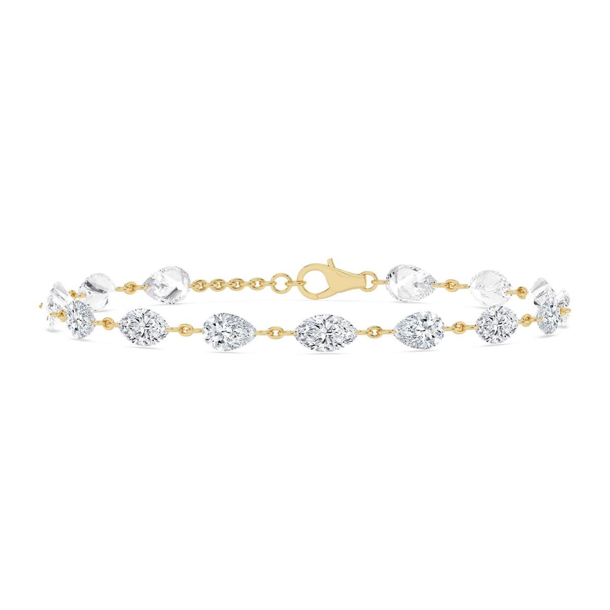 14K Yellow Gold Lab Grown Diamond BRACELET 7.72 ctw SJBR20630PEMQ-8.00CT-7IN
