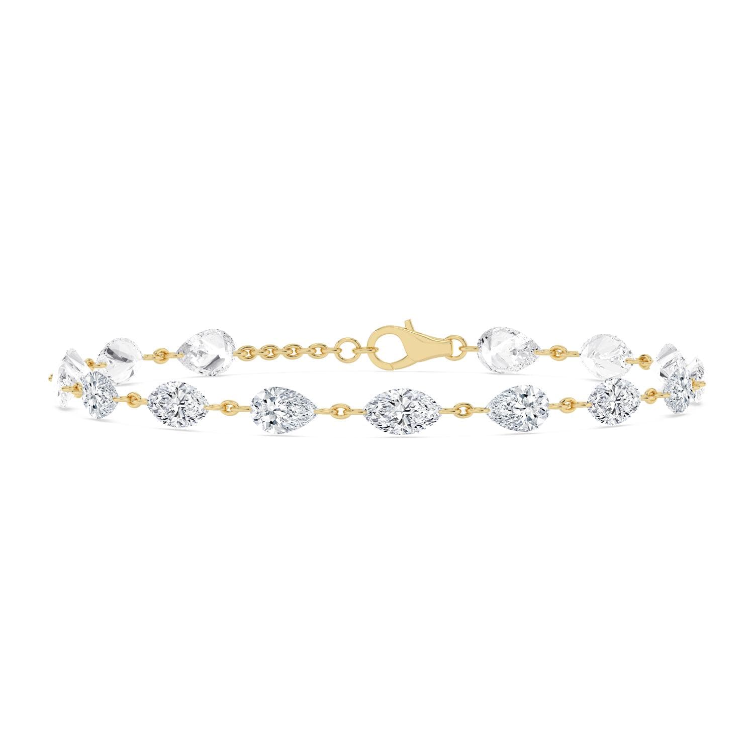 14K Yellow Gold Lab Grown Diamond BRACELET 7.72 ctw SJBR20630PEMQ-8.00CT-7IN