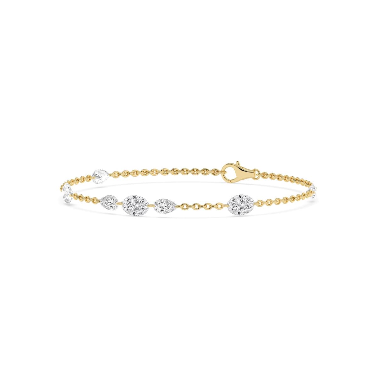 14K Yellow Gold Lab Grown Diamond BRACELET 2.42 ctw SJBR20631-2.50CT-7IN