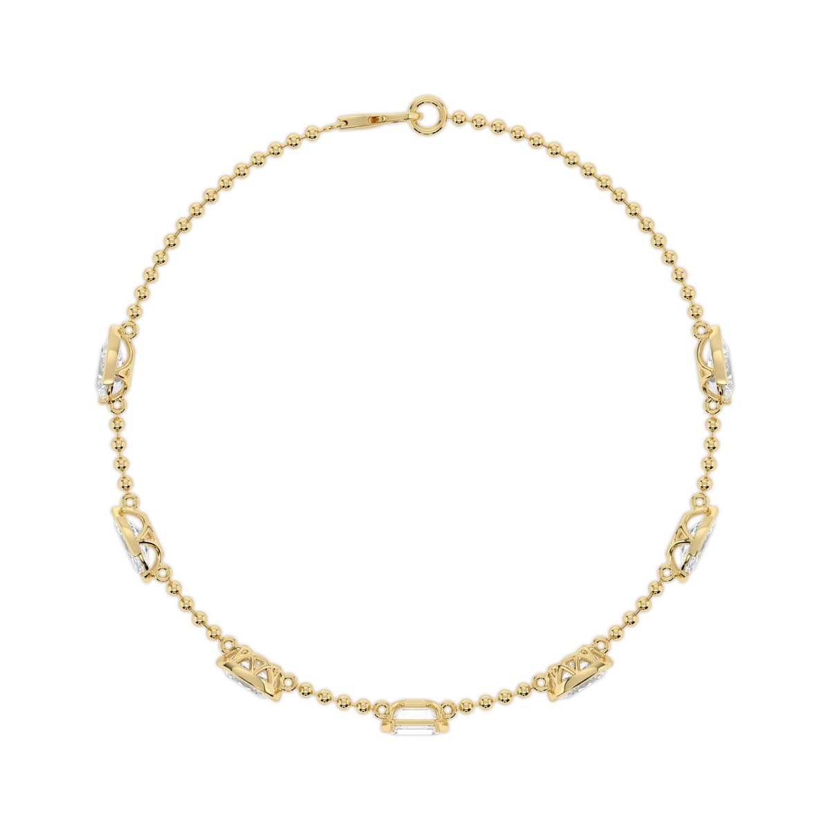 14K Yellow Gold Lab Grown Diamond BRACELET 3.48 ctw SJBR20670MS-3.38CT-7IN