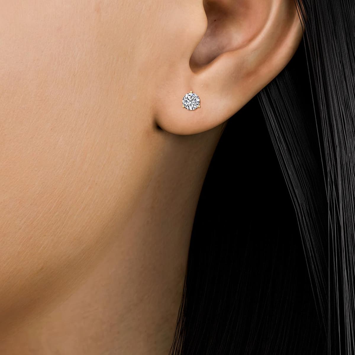 14K Yellow Gold Lab Grown Diamond EARRINGS 2.00 ctw SJE31854-2.00CT