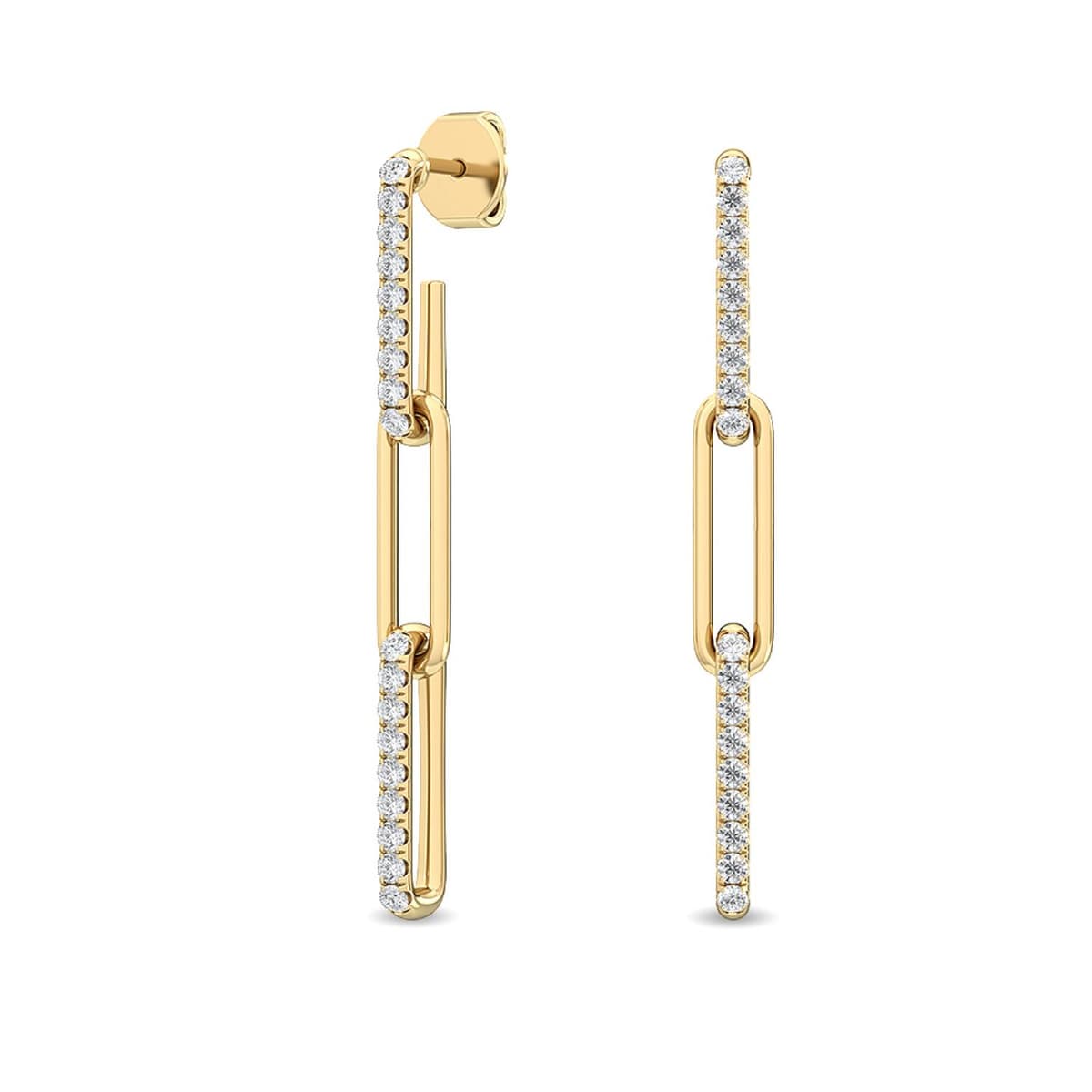 14K Yellow Gold Lab Grown Diamond EARRINGS 0.32 ctw SJE32044-0.33CT