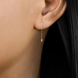 14K Yellow Gold Lab Grown Diamond EARRINGS 2.40 ctw SJE32115-2.00CT