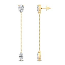 14K Yellow Gold Lab Grown Diamond EARRINGS 2.40 ctw SJE32115-2.00CT