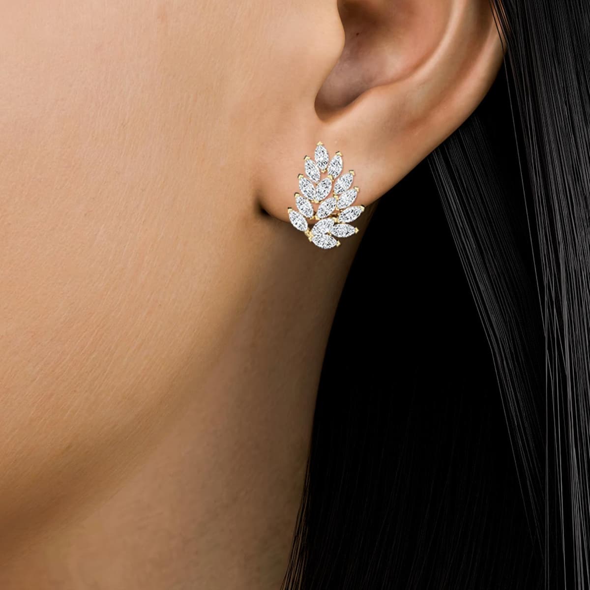 14K Yellow Gold Lab Grown Diamond EARRINGS 3.23 ctw SJE32188-3.33CT