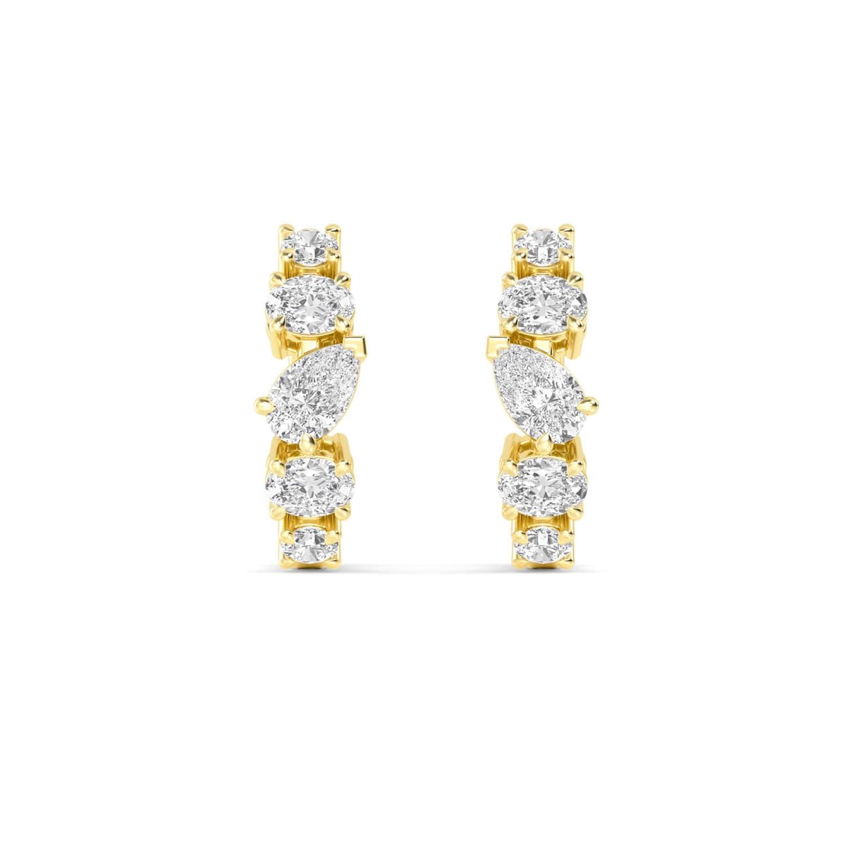 14K Yellow Gold Lab Grown Diamond EARRINGS 1.35 ctw SJE32772-1.25CT