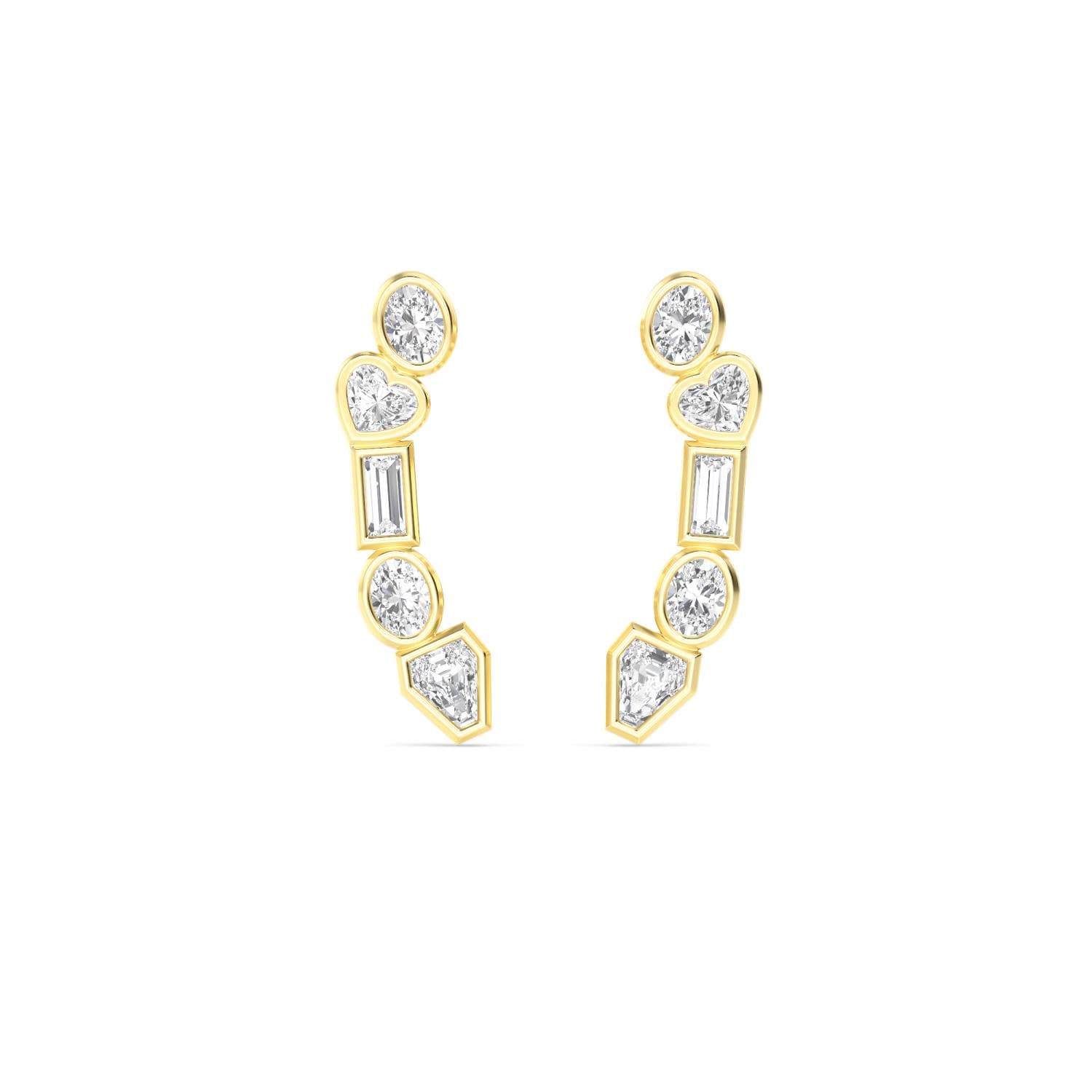 14K Yellow Gold Lab Grown Diamond EARRINGS 1.41 ctw SJE33273FS-1.50CT