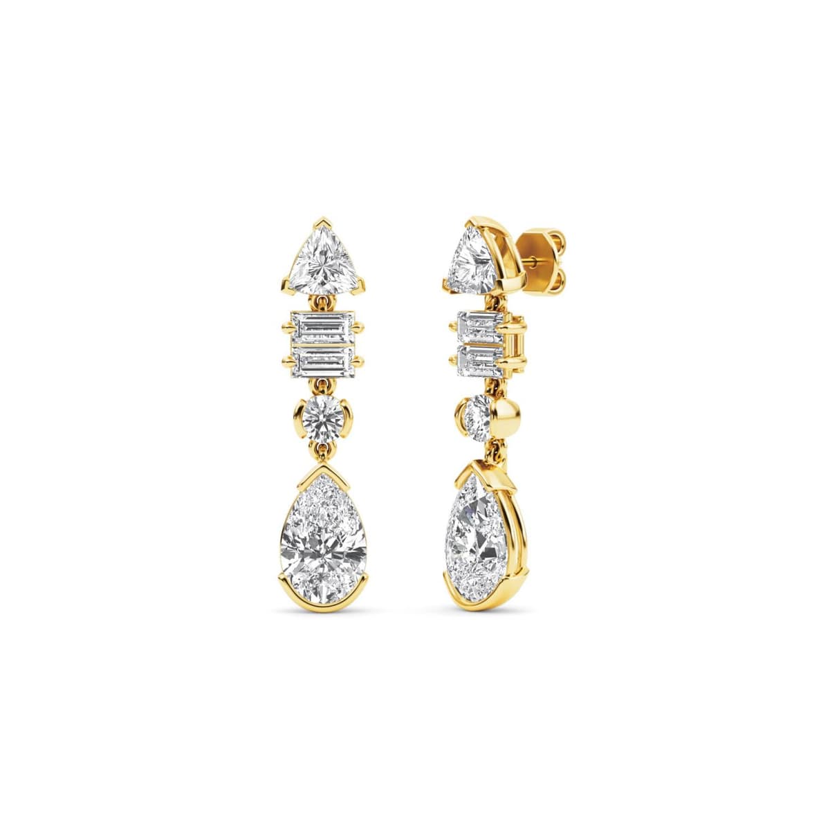 14K Yellow Gold Lab Grown Diamond EARRINGS 3.32 ctw SJE33399-3.25CT