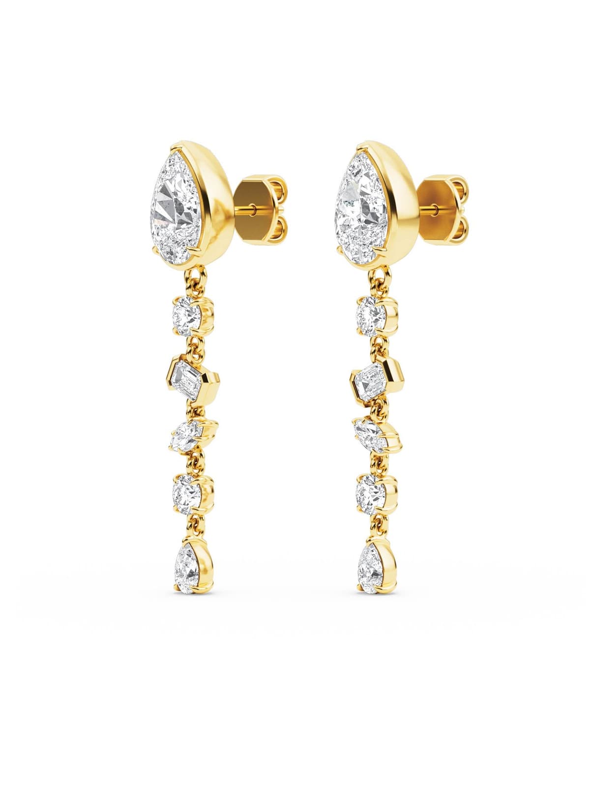 14K Yellow Gold Lab Grown Diamond Earrings 3.08 ctw SJE33474-3.00CT
