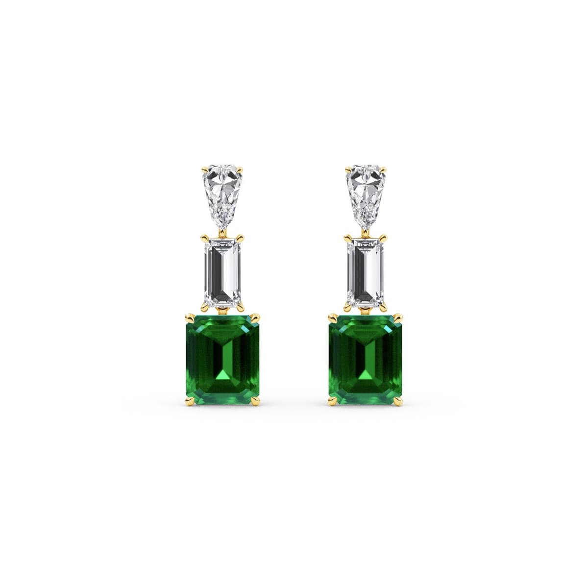 14K Yellow Gold Lab Grown Diamond EARRINGS 12.65 ctw SJE33520-14.25CT