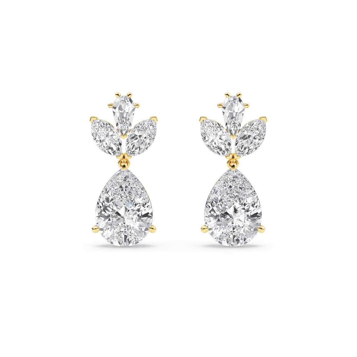 14K Yellow Gold Lab Grown Diamond EARRINGS 13.16 ctw SJE33523_D-13.15CT
