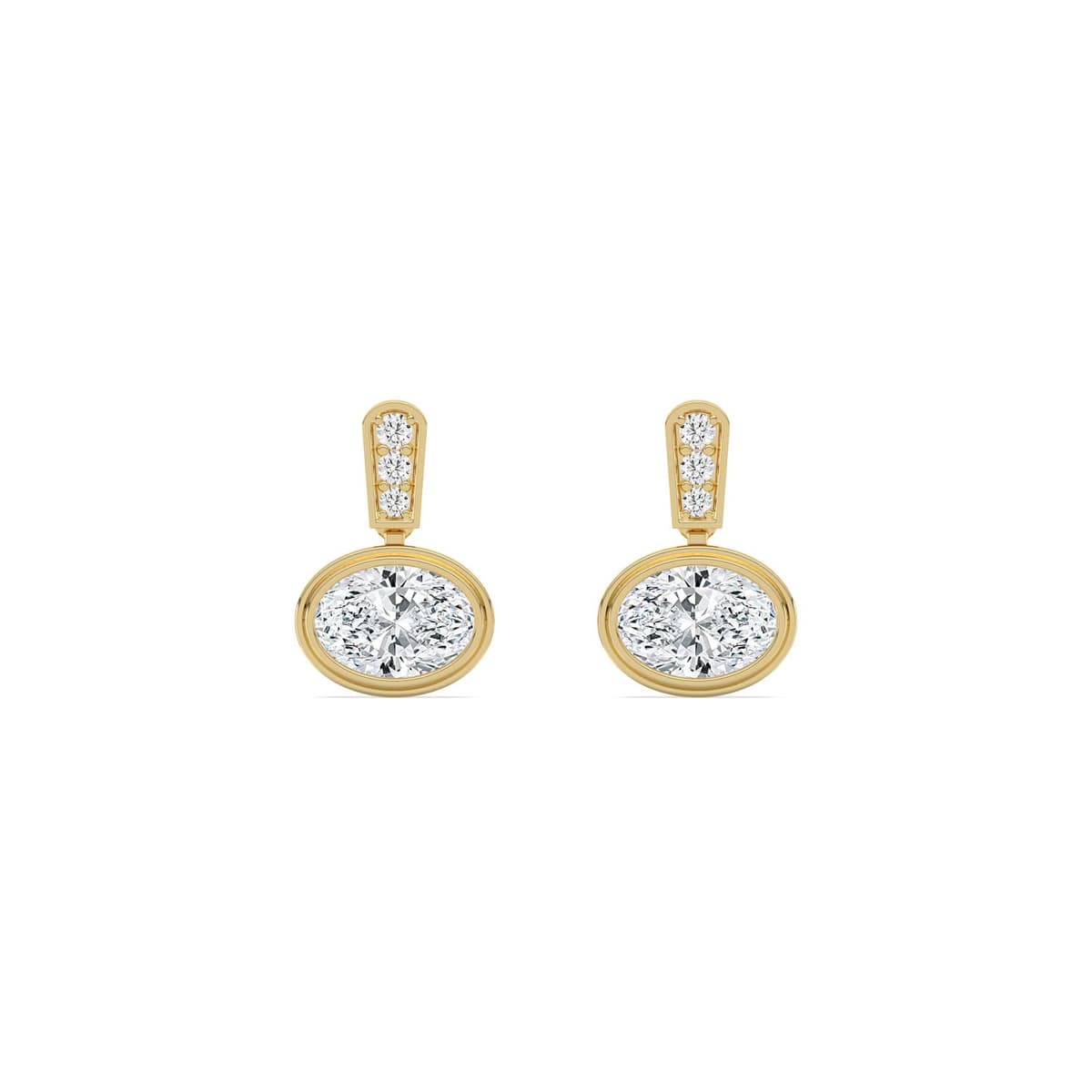 14K Yellow Gold Lab Grown Diamond EARRINGS 2.31 ctw SJE33765OV-2.00CT