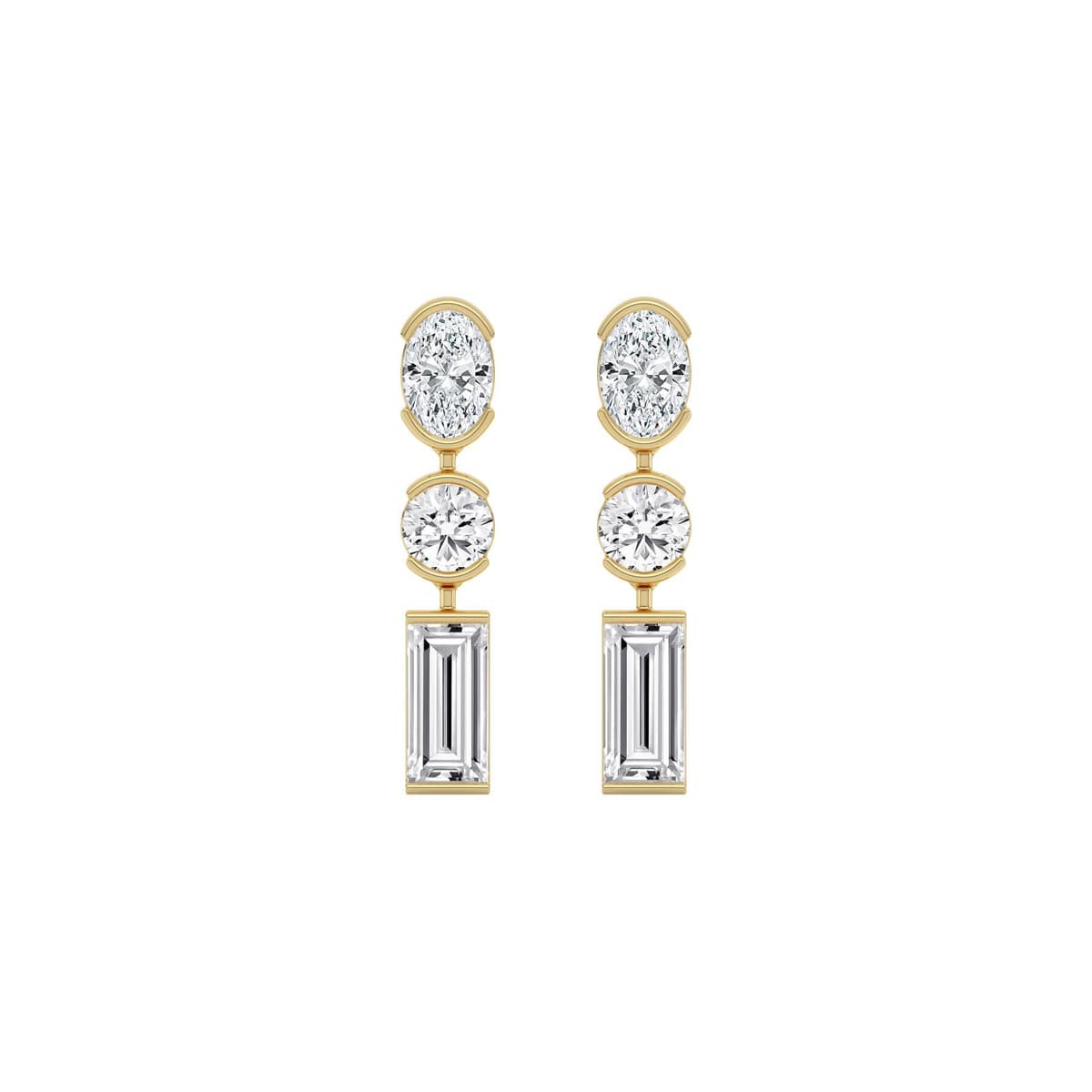 14K Yellow Gold Lab Grown Diamond EARRINGS 3.51 ctw SJE33780-3.50CT