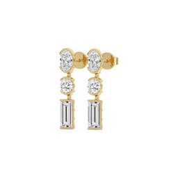 14K Yellow Gold Lab Grown Diamond EARRINGS 3.51 ctw SJE33780-3.50CT