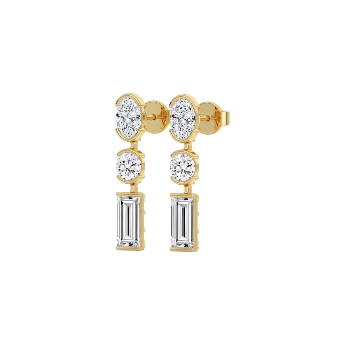 14K Yellow Gold Lab Grown Diamond EARRINGS 3.51 ctw SJE33780-3.50CT