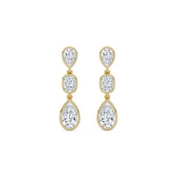 14K Yellow Gold Lab Grown Diamond EARRINGS 3.47 ctw SJE33874PECU-3.33CT