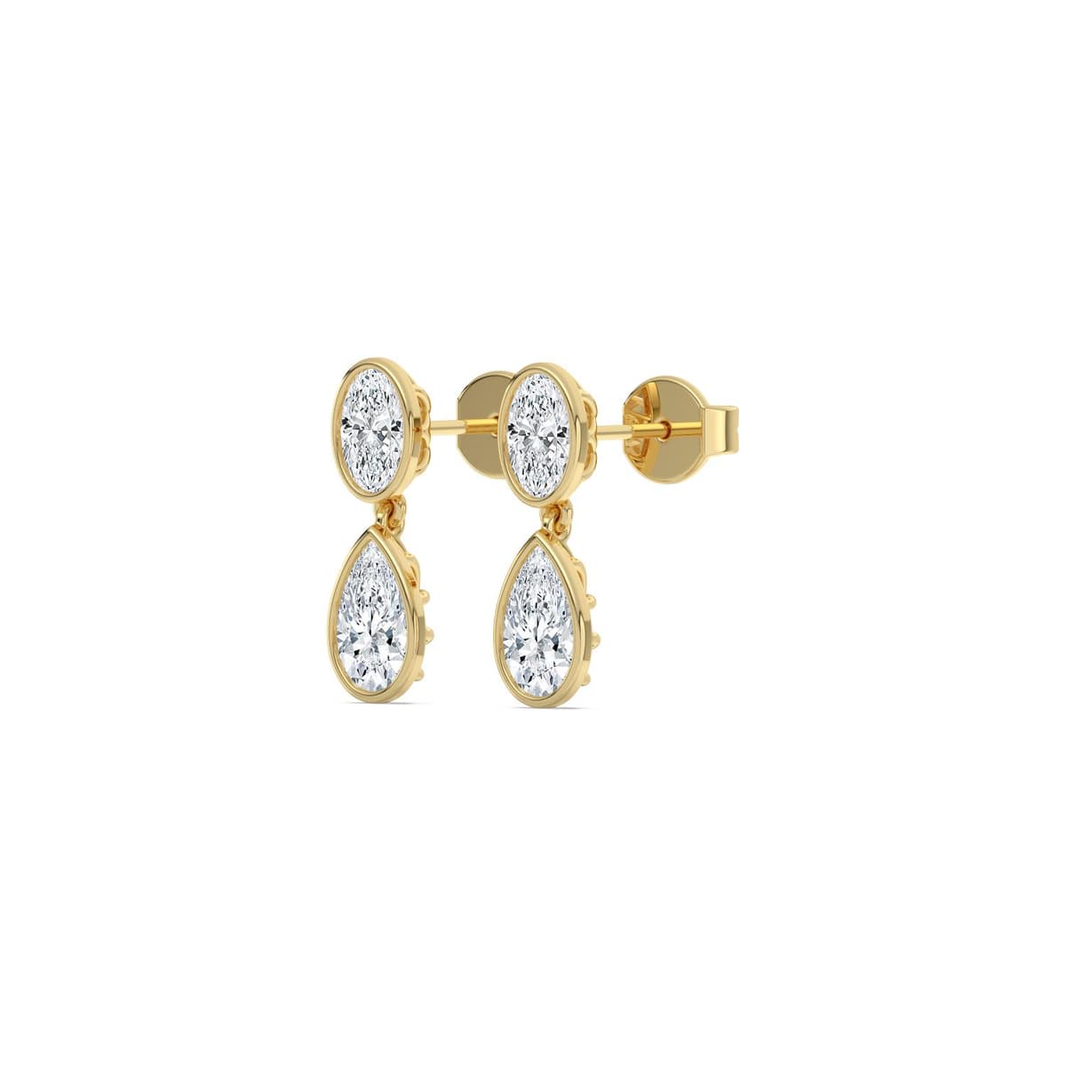 14K Yellow Gold Lab Grown Diamond EARRINGS 2.49 ctw SJE33875OVPE-2.50CT