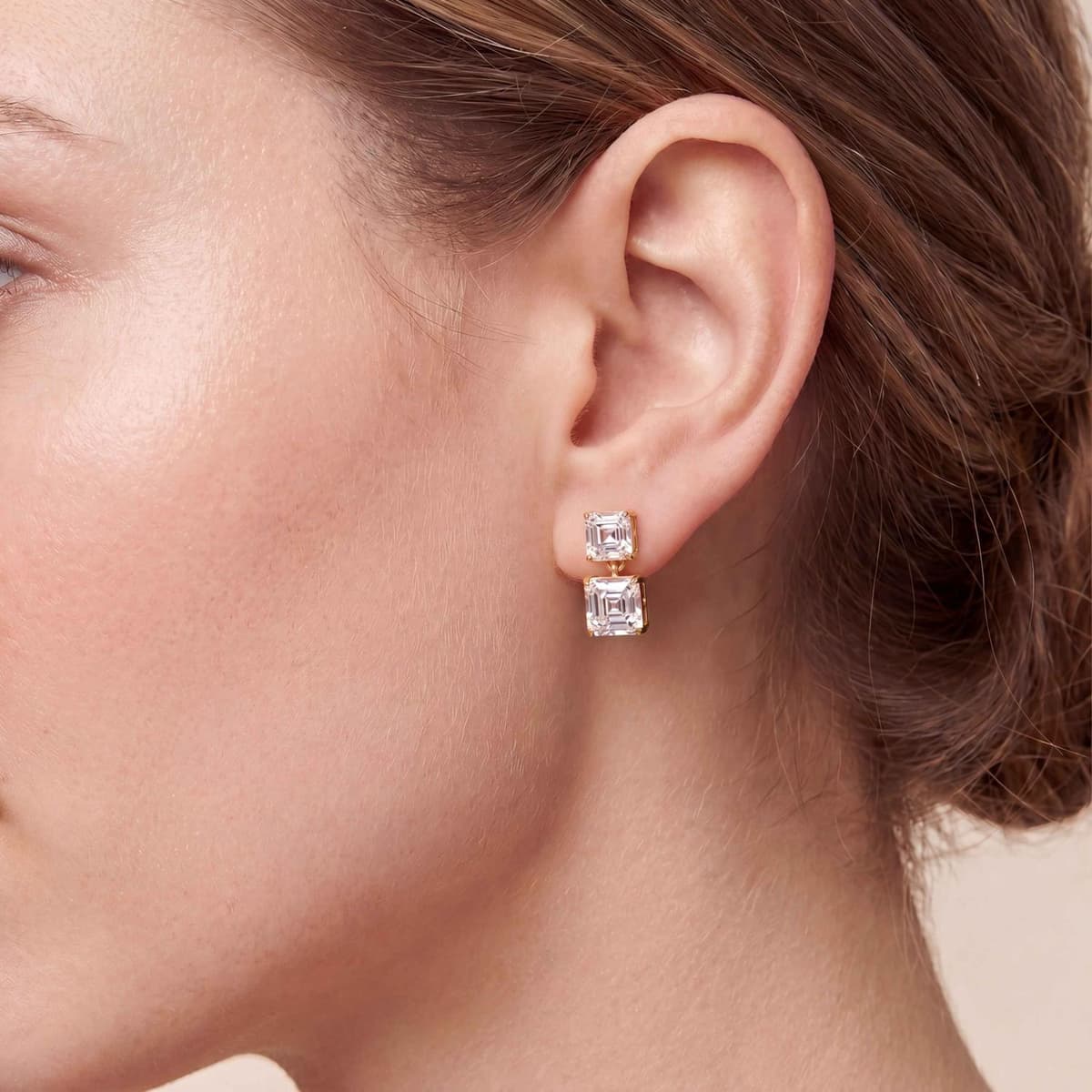 14K Yellow Gold Lab Grown Diamond EARRINGS 6.00 ctw SJE33884ASS-6.00CT