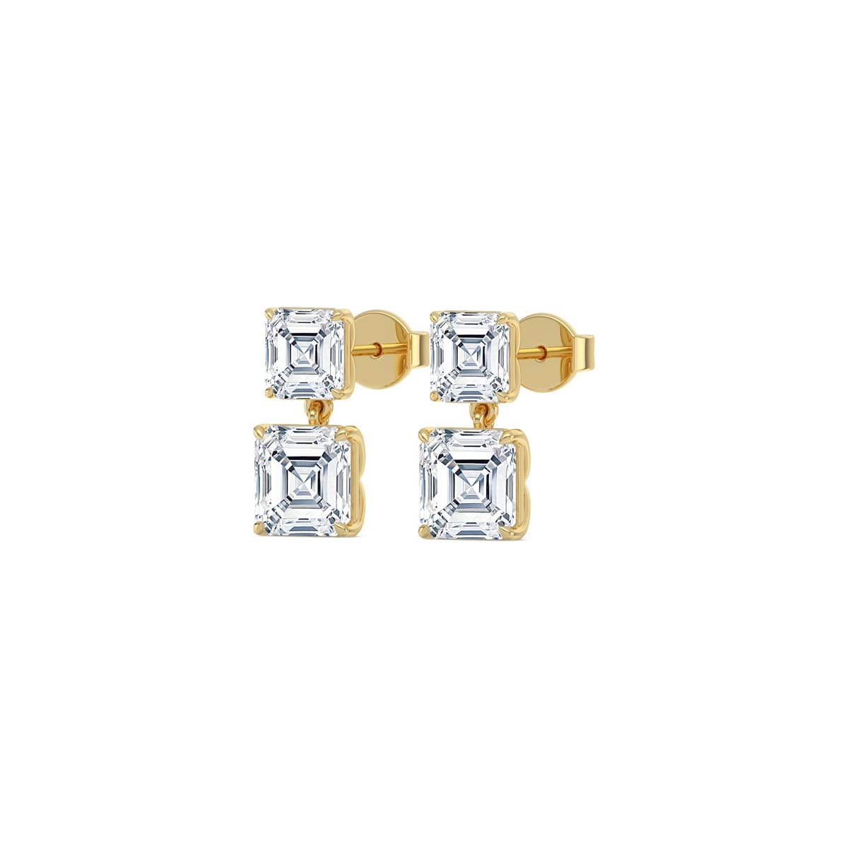 14K Yellow Gold Lab Grown Diamond EARRINGS 6.00 ctw SJE33884ASS-6.00CT