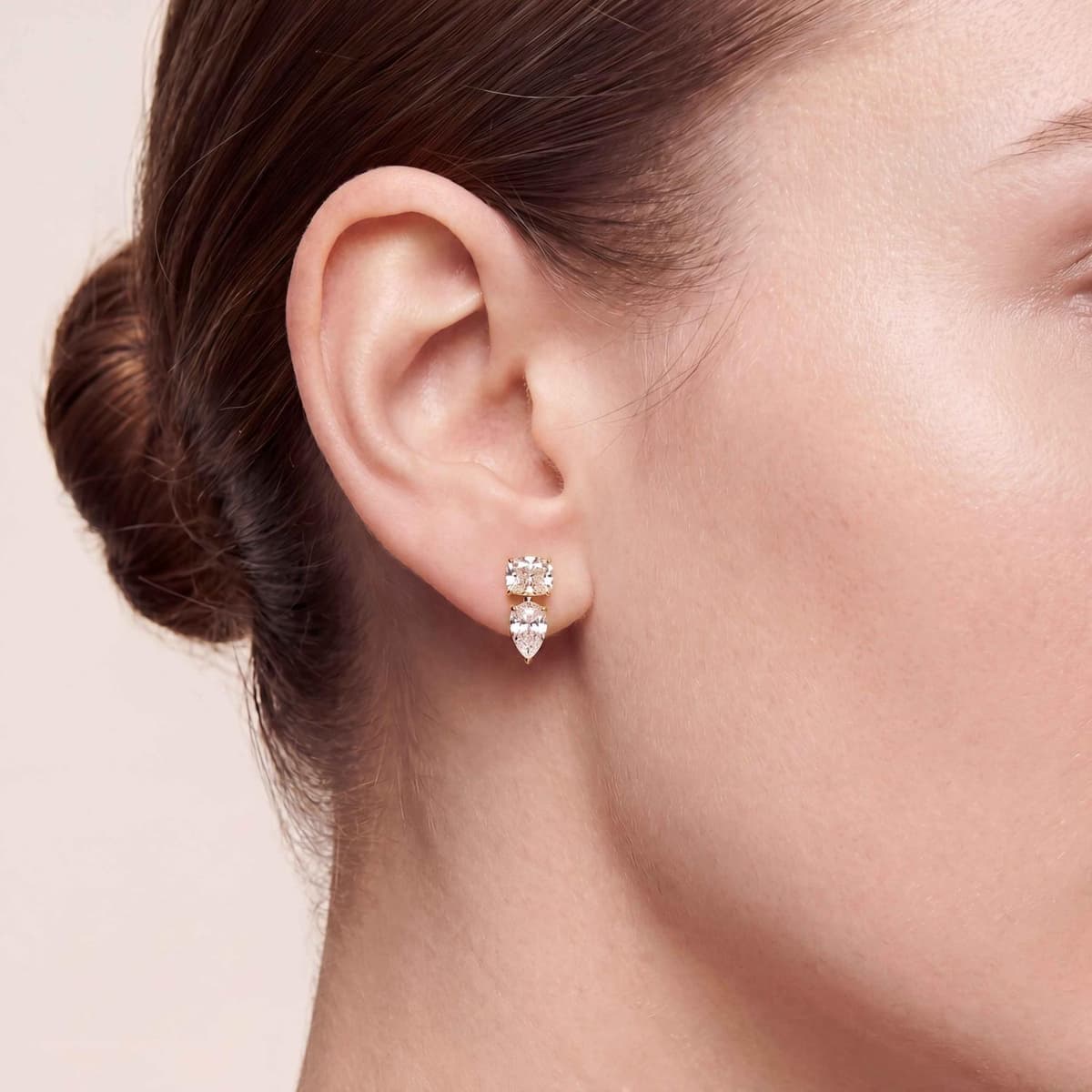 14K Yellow Gold Lab Grown Diamond EARRINGS 5.50 ctw SJE33885CUPE-5.50CT