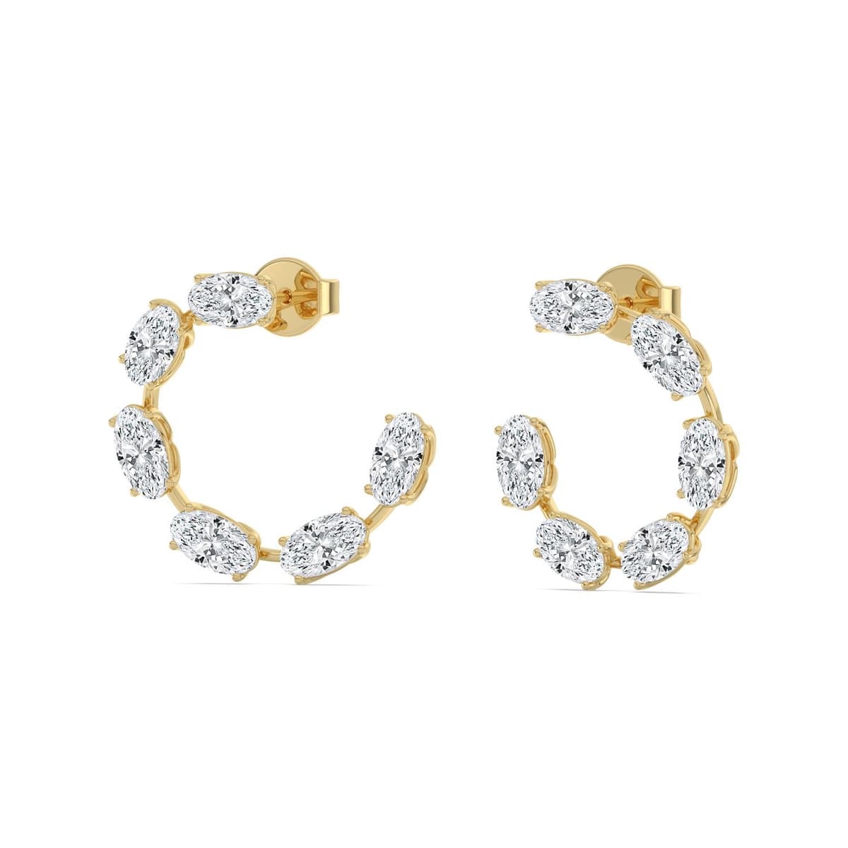 14K Yellow Gold Lab Grown Diamond EARRINGS 3.60 ctw SJE33923MOV-3.63CT