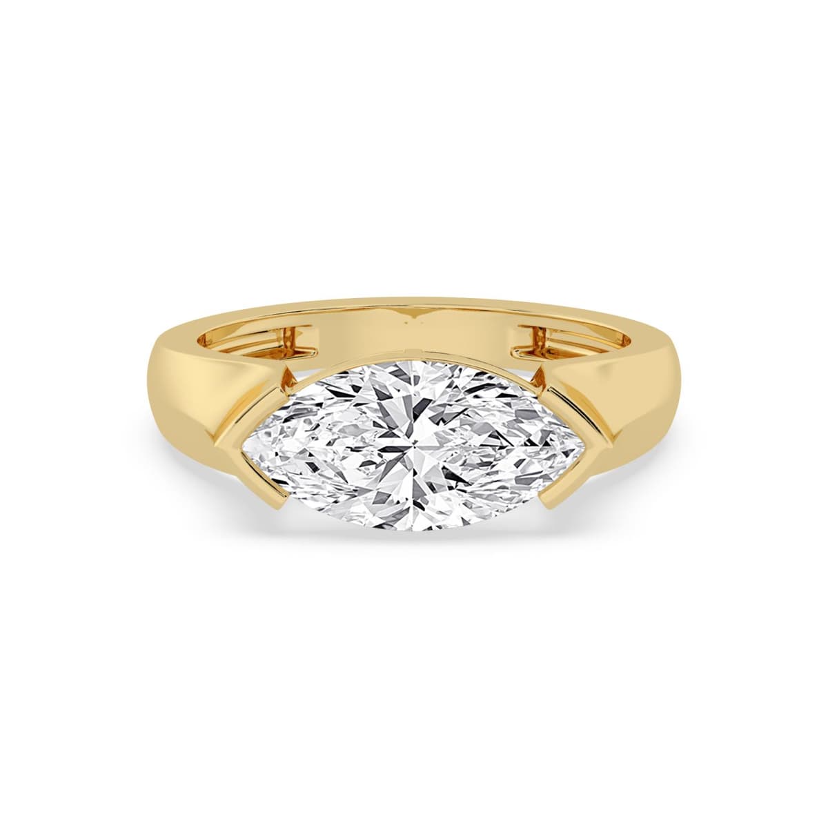 14K Yellow Gold Lab Grown Diamond ENGAGEMENT RINGS 2.50 ctw SJER00026MQ-2.25CT
