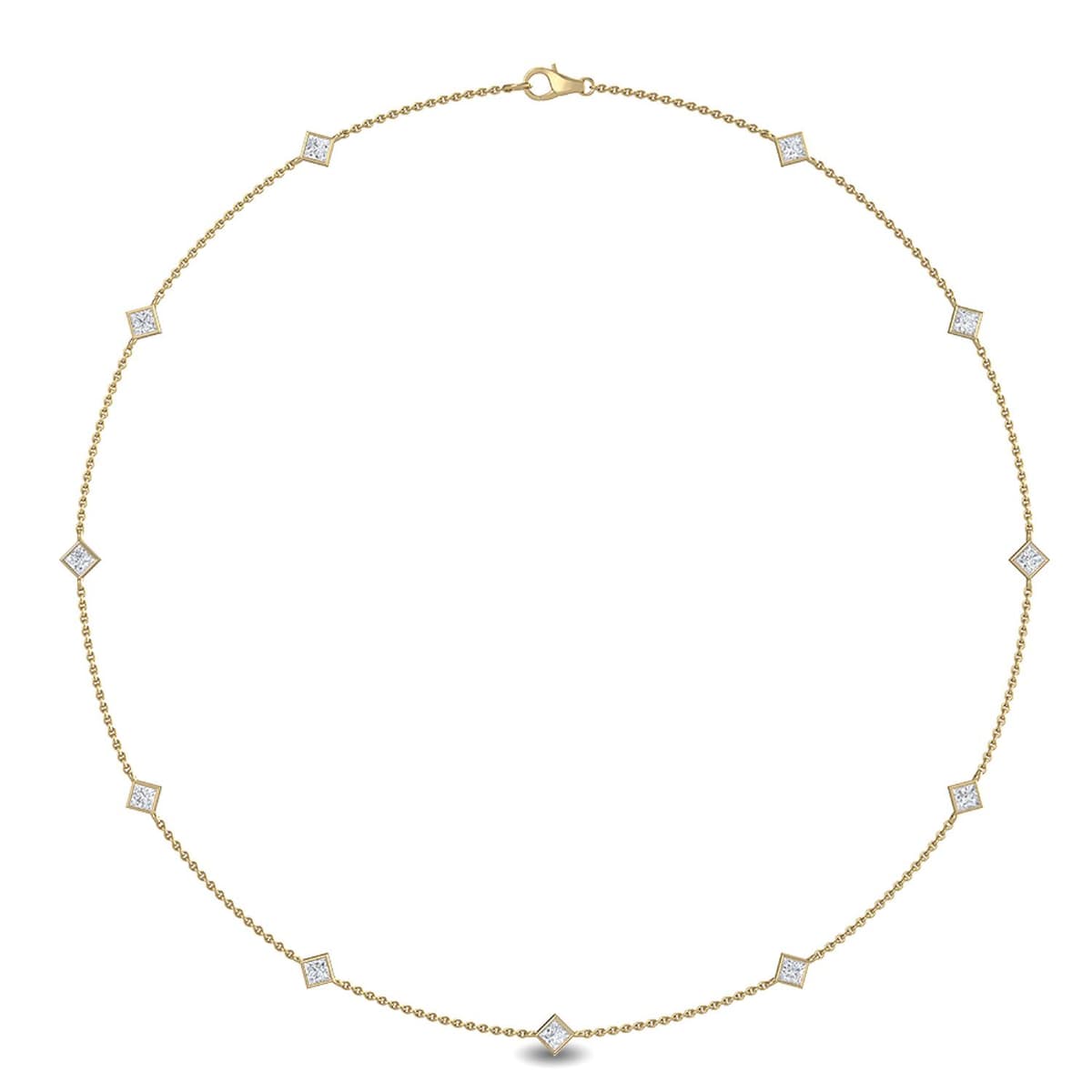 14K Yellow Gold Lab Grown Diamond NECKLACE 1.04 ctw SJN08016PR-1.10CT