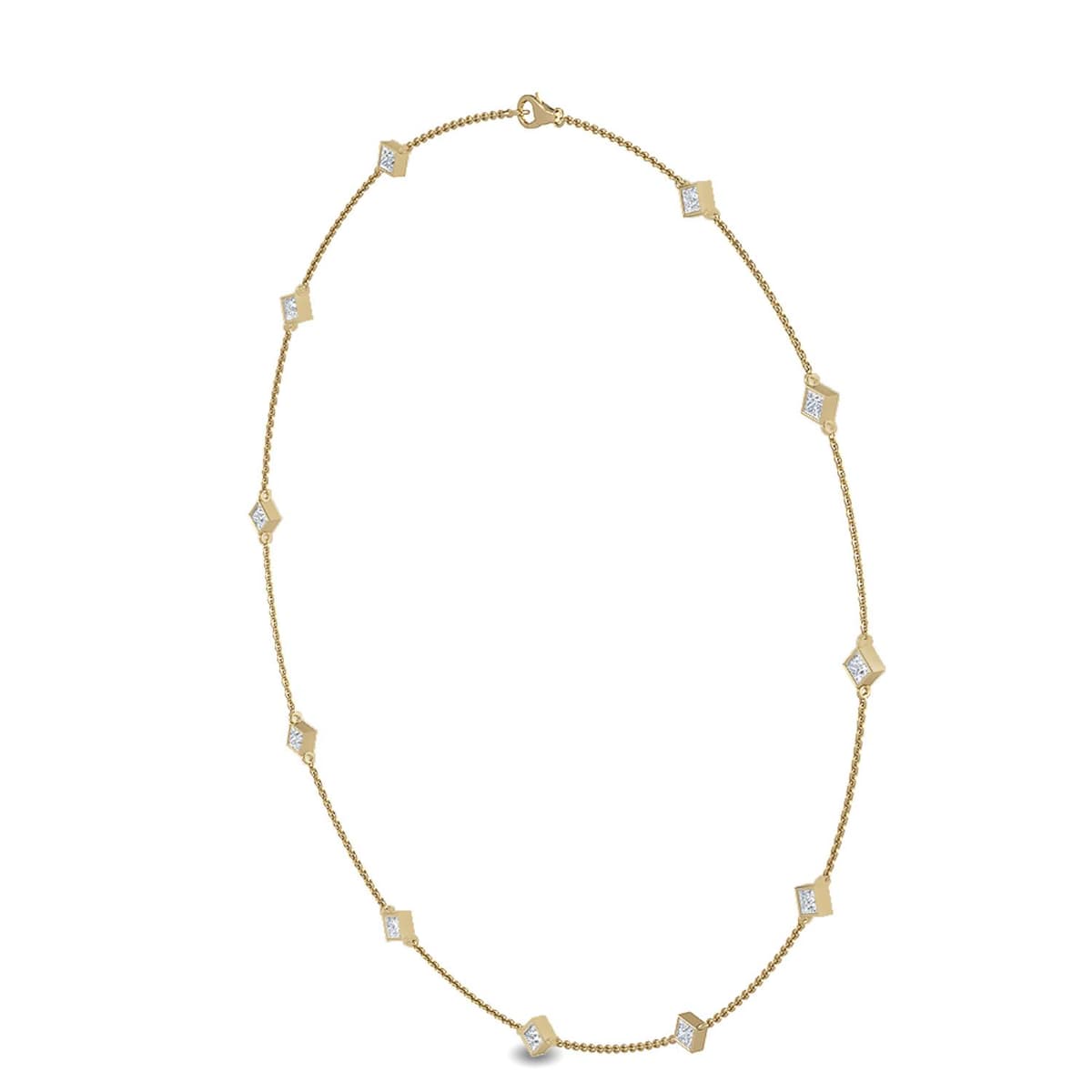 14K Yellow Gold Lab Grown Diamond NECKLACE 1.04 ctw SJN08016PR-1.10CT