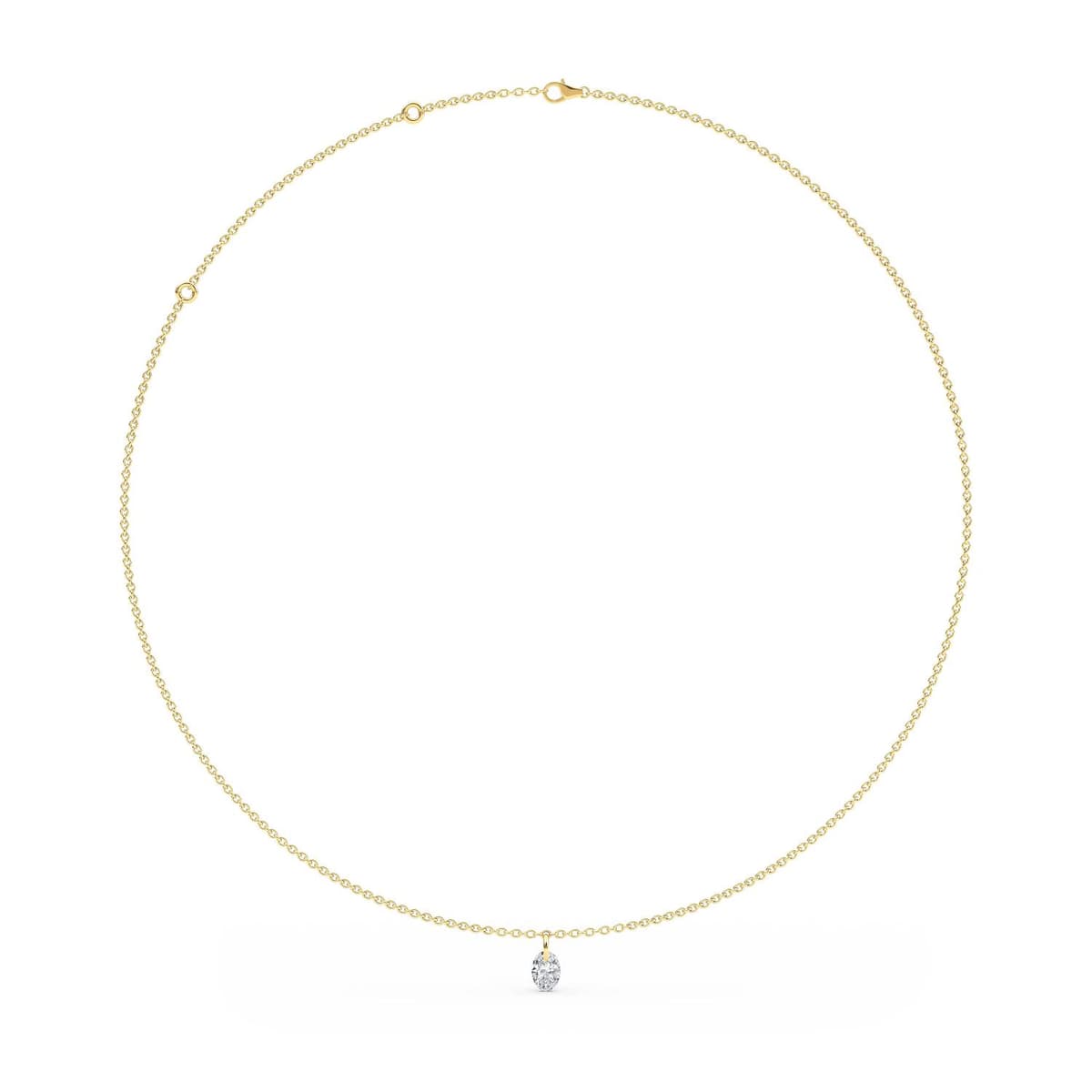 14K Yellow Gold Lab Grown Diamond NECKLACE 0.72 ctw SJN08223OV-0.75CT-18IN