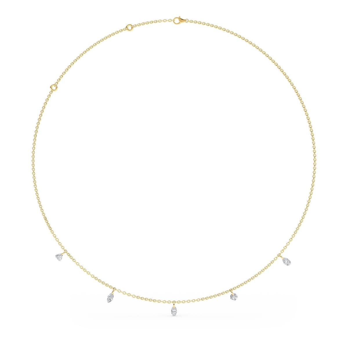 14K Yellow Gold Lab Grown Diamond NECKLACE 4.01 ctw SJN08230MS-4.00CT-18IN