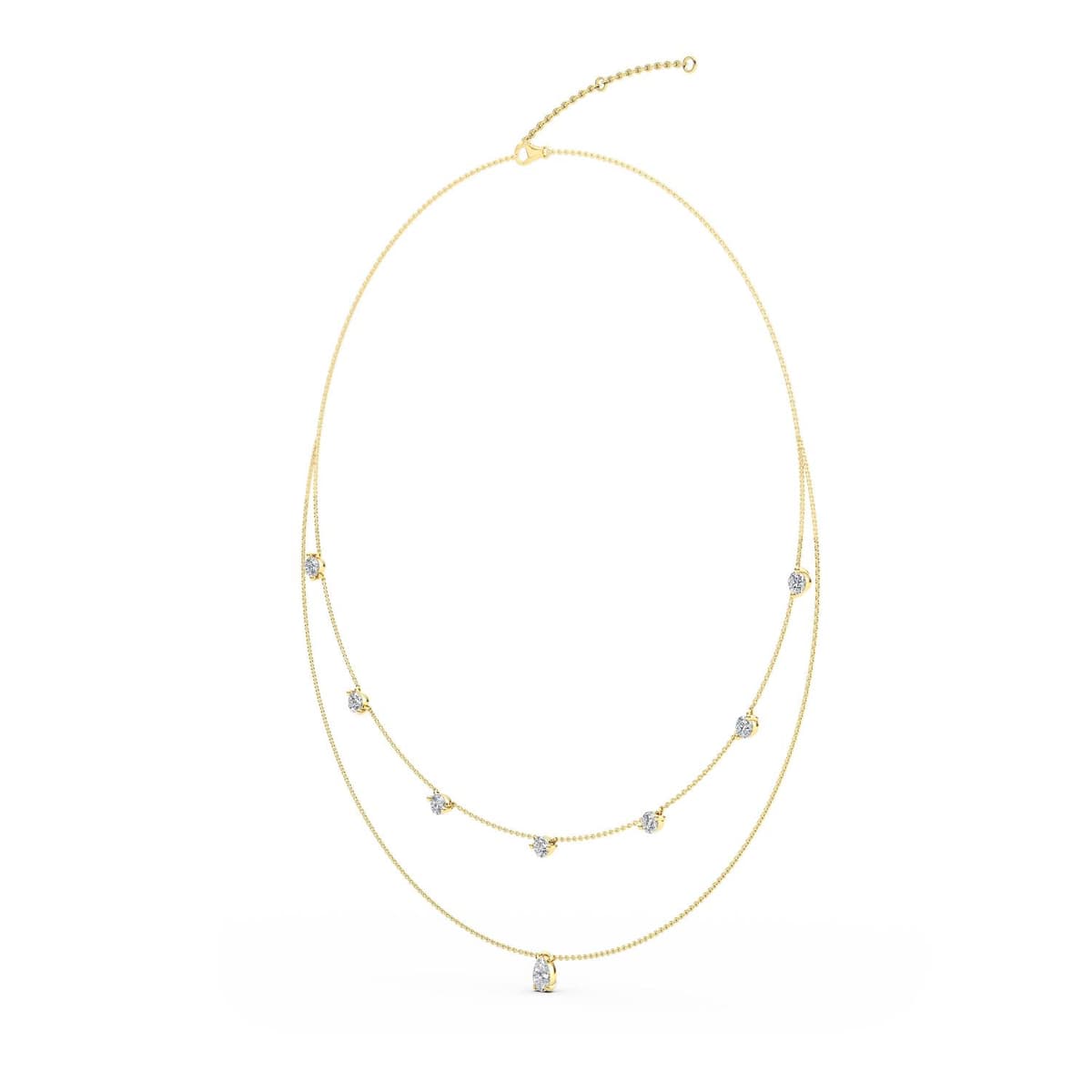 14K Yellow Gold Lab Grown Diamond NECKLACE 2.36 ctw SJN08231-2.15CT-18IN