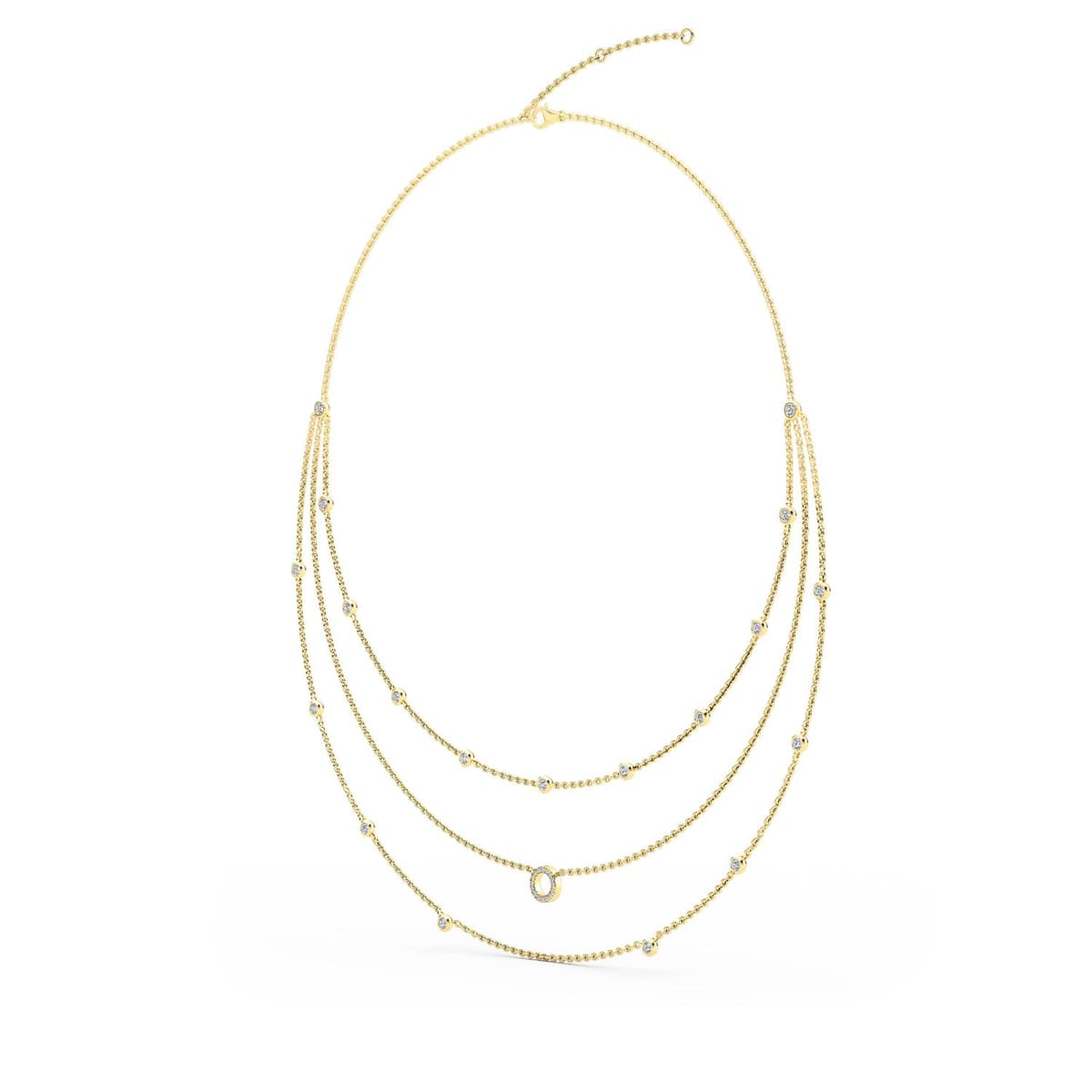 14K Yellow Gold Lab Grown Diamond NECKLACE 1.34 ctw SJN08238-1.25CT-18IN