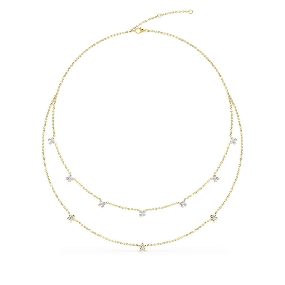 14K Yellow Gold Lab Grown Diamond NECKLACE 1.79 ctw SJN08244-1.75CT-18IN