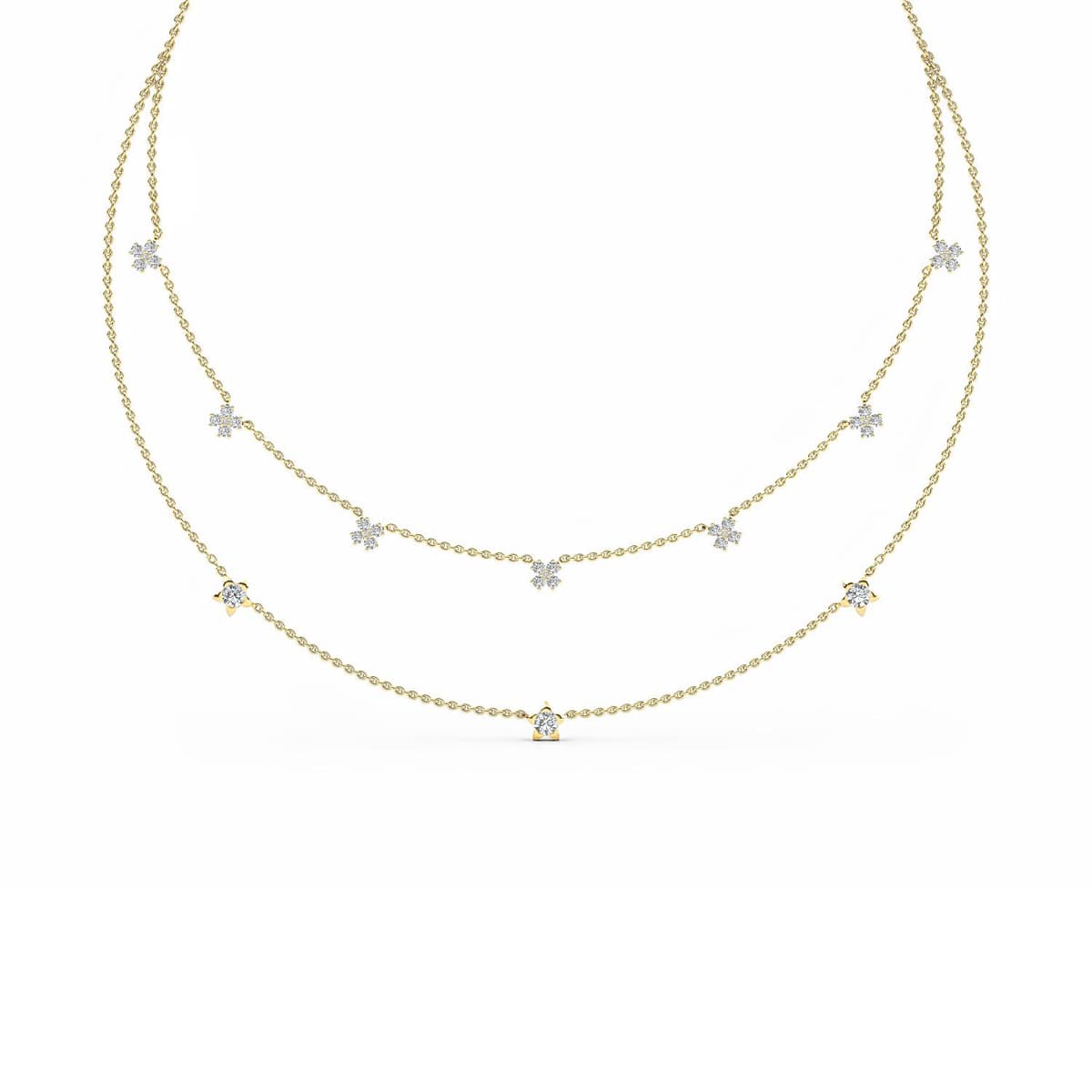 14K Yellow Gold Lab Grown Diamond NECKLACE 1.79 ctw SJN08244-1.75CT-18IN