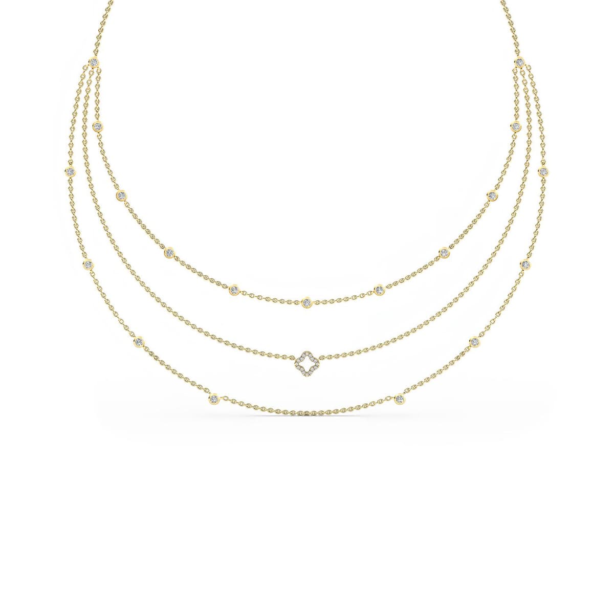 14K Yellow Gold Lab Grown Diamond NECKLACE 1.33 ctw SJN08245-1.38CT-18IN