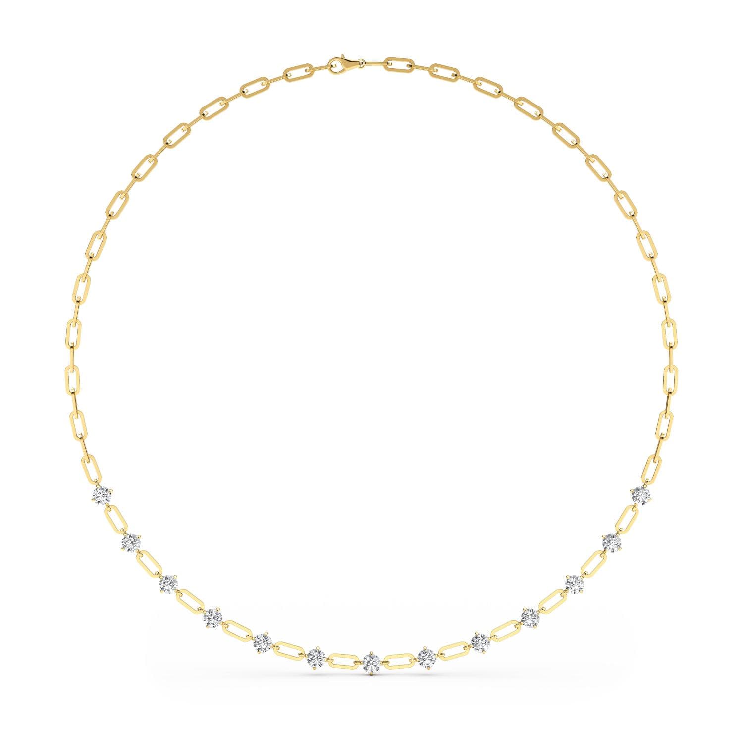 14K Yellow Gold Lab Grown Diamond NECKLACE 4.34 ctw SJN08249-4.33CT-18IN