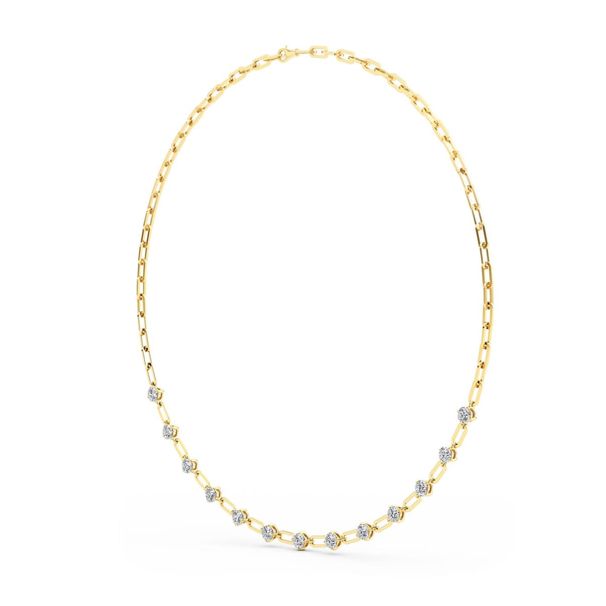 14K Yellow Gold Lab Grown Diamond NECKLACE 4.34 ctw SJN08249-4.33CT-18IN