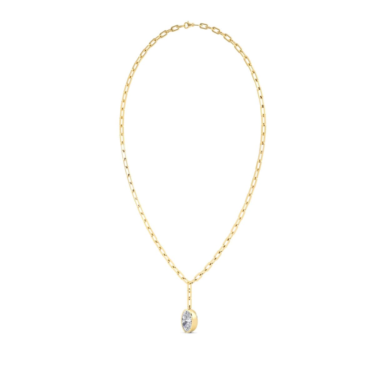 14K Yellow Gold Lab Grown Diamond NECKLACE 5.00 ctw SJN08322OV-5.00CT-18IN