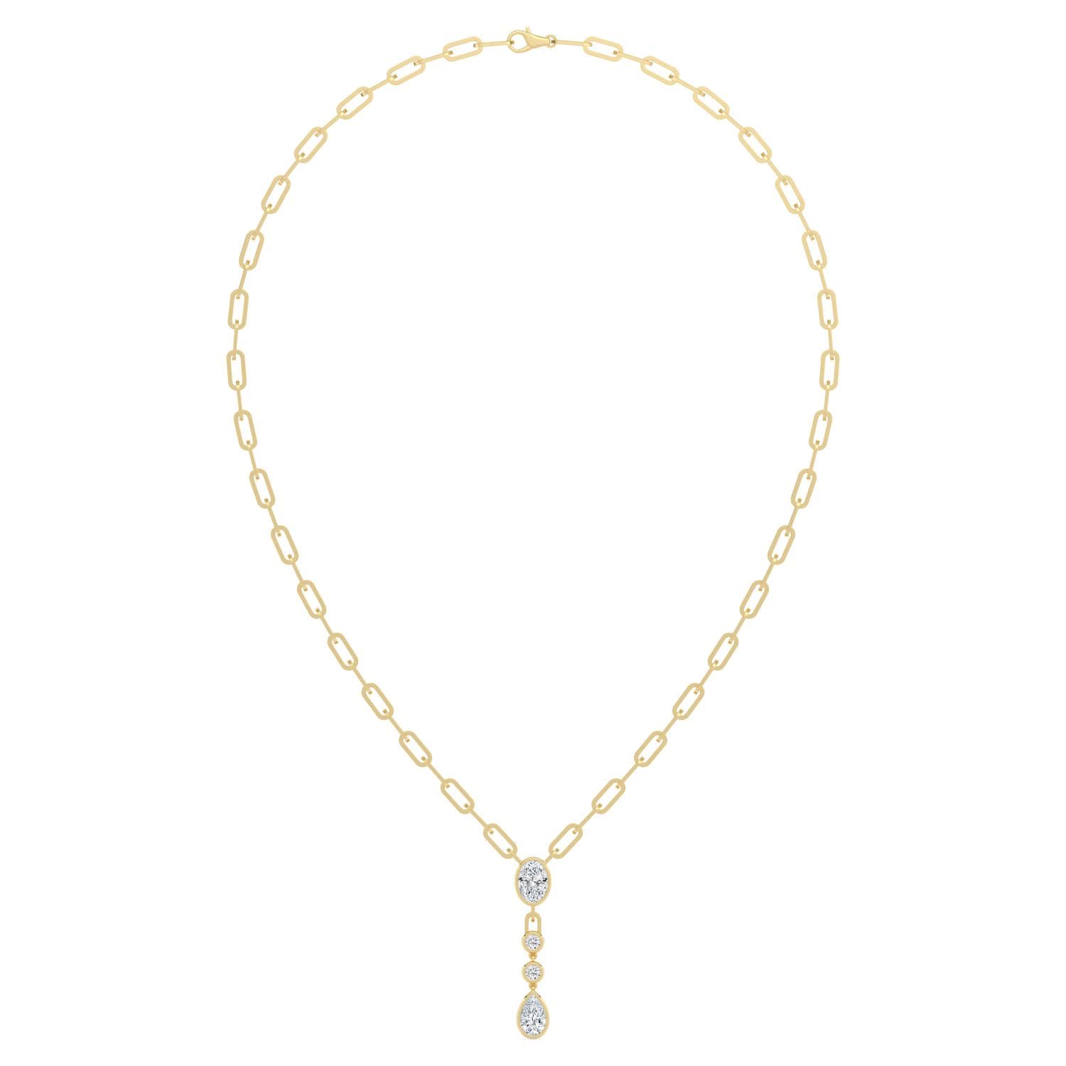 14K Yellow Gold Lab Grown Diamond NECKLACE 1.98 ctw SJN08495-2.00CT-18IN