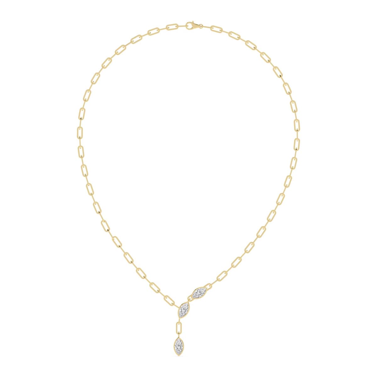 14K Yellow Gold Lab Grown Diamond NECKLACE 3.00 ctw SJN08497MQ-3.00CT-18IN