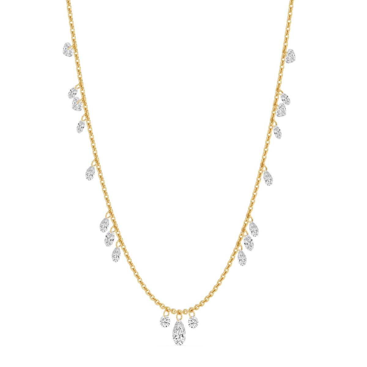 14K Yellow Gold Lab Grown Diamond NECKLACE 6.00 ctw SJN08523-6.83CT-16IN