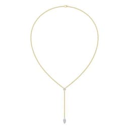 14K Yellow Gold Lab Grown Diamond NECKLACE 1.52 ctw SJN08544MQ-1.00CT-16IN